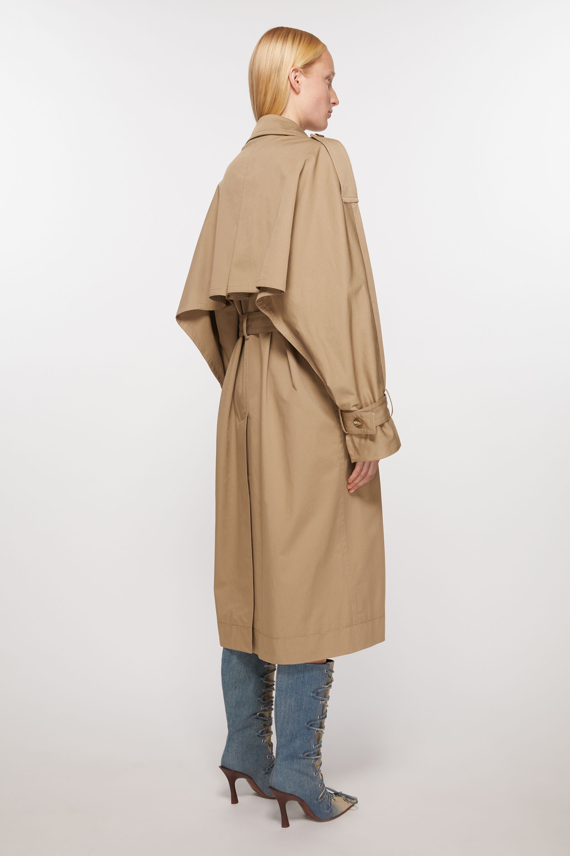 Double-breasted trench coat - Cold beige - 4