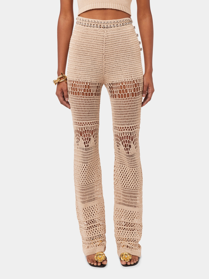 CROCHET FLARE PANT WITH PEARLS ON BELT 4