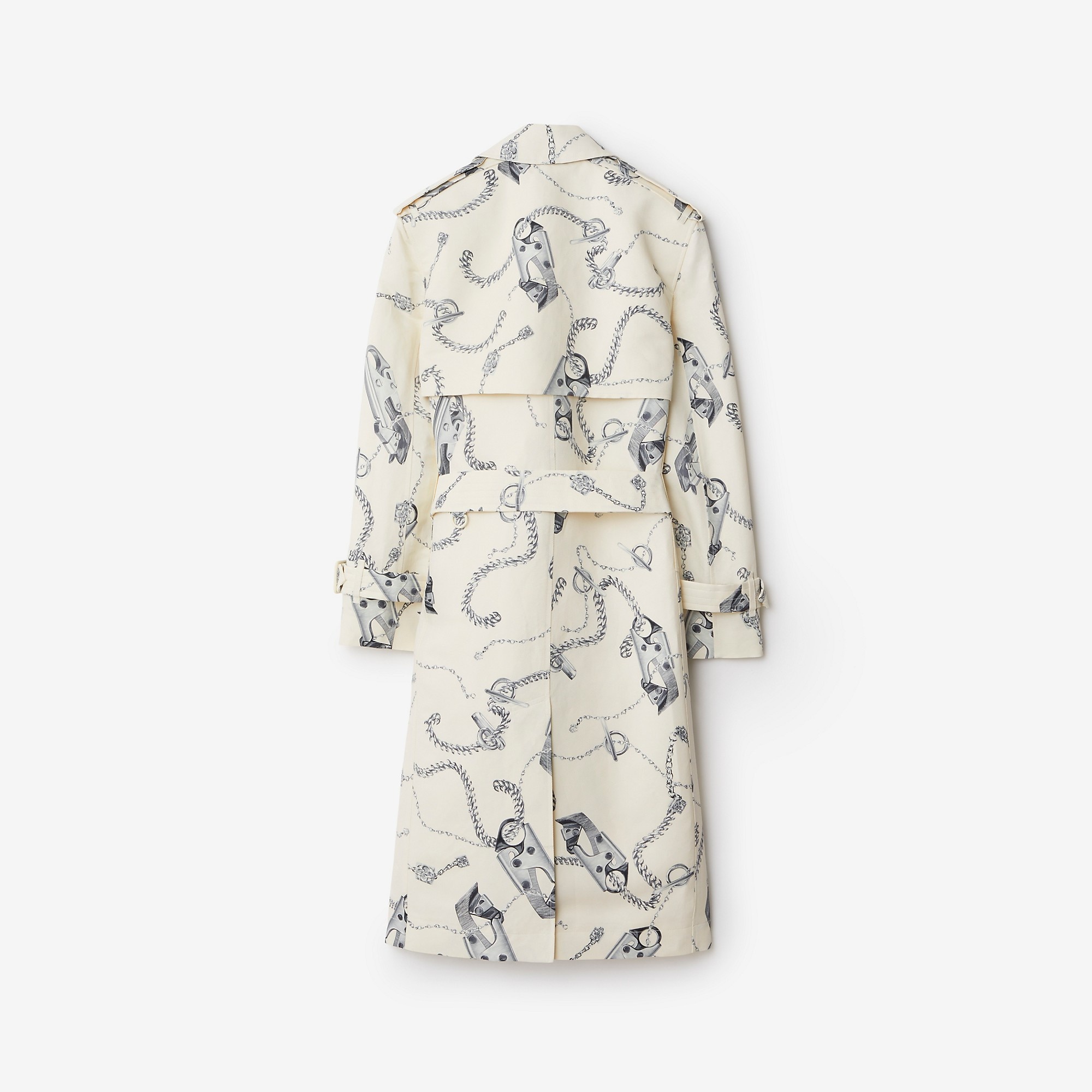 Long Knight Hardware Tricotine Trench Coat - 5