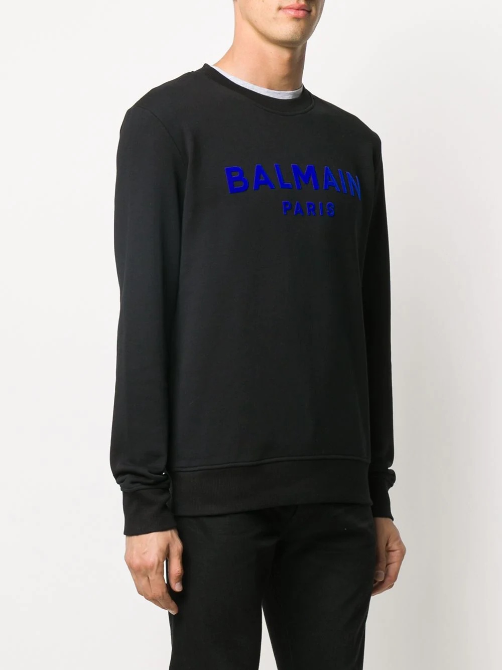 flocked logo sweatshirt - 3