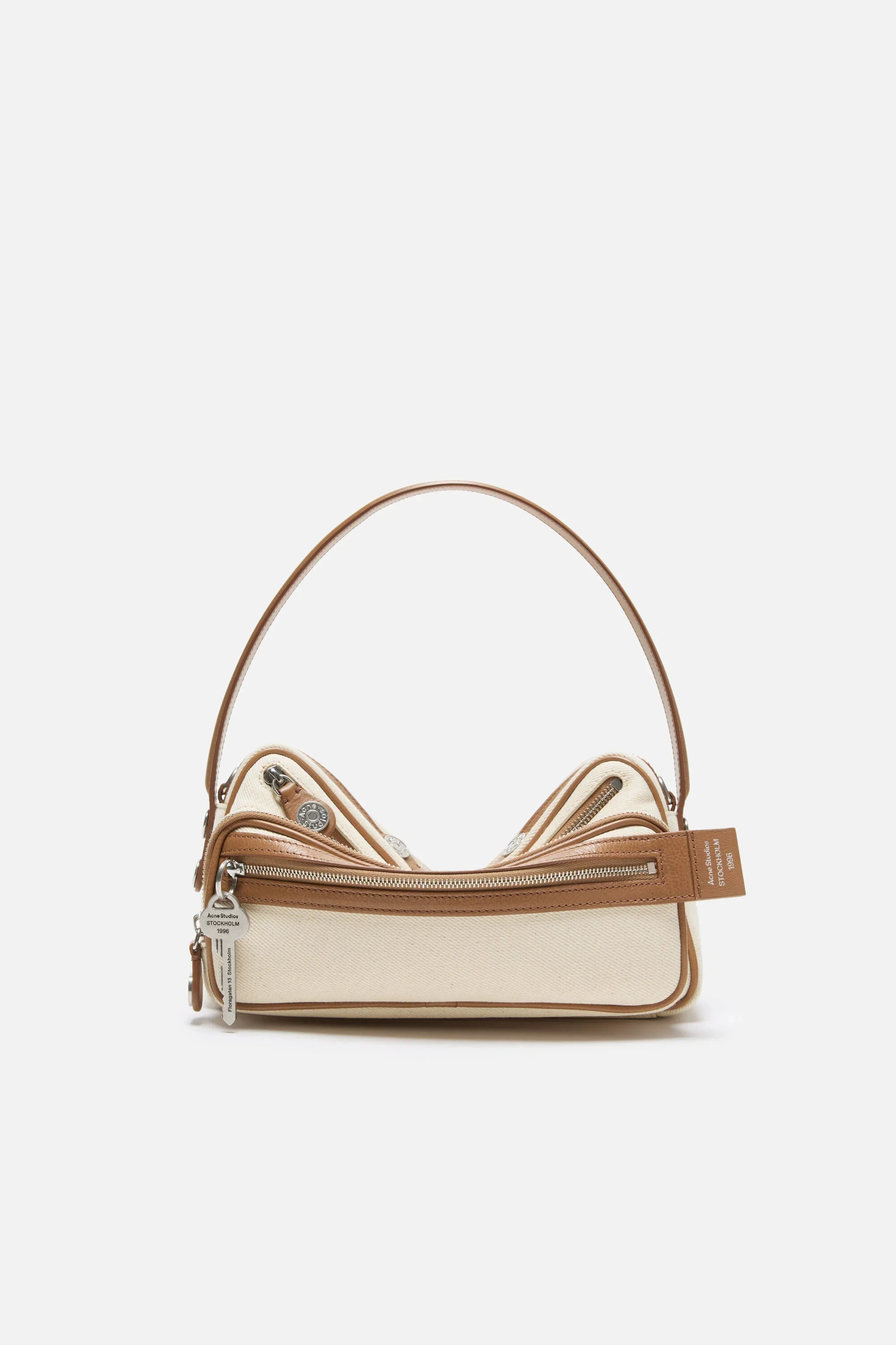 Camero Party Canvas Bag - Cream beige/brown - 1