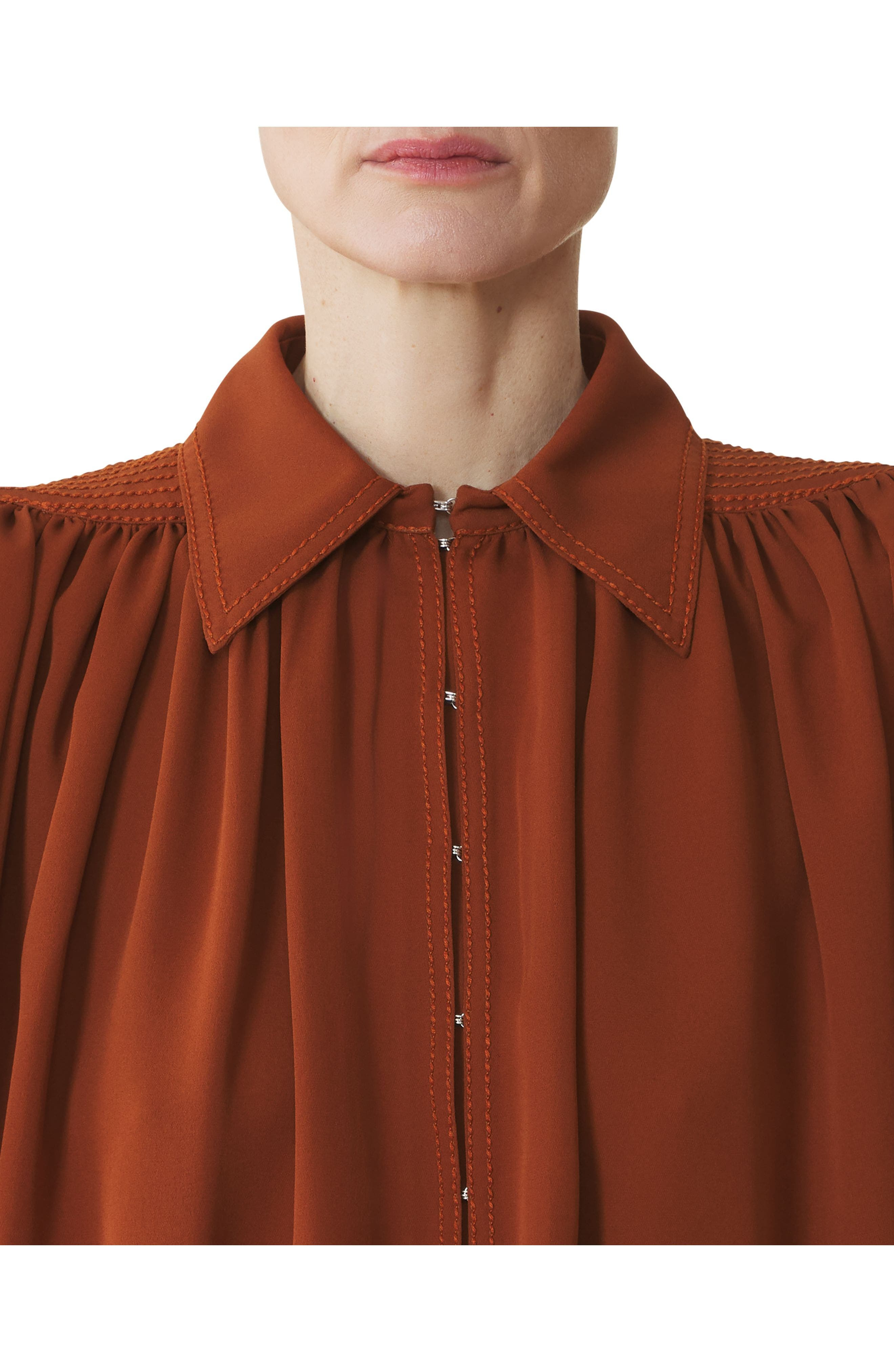 Lanvin Top In Silk Georgette in Chestnuts at Nordstrom - 5
