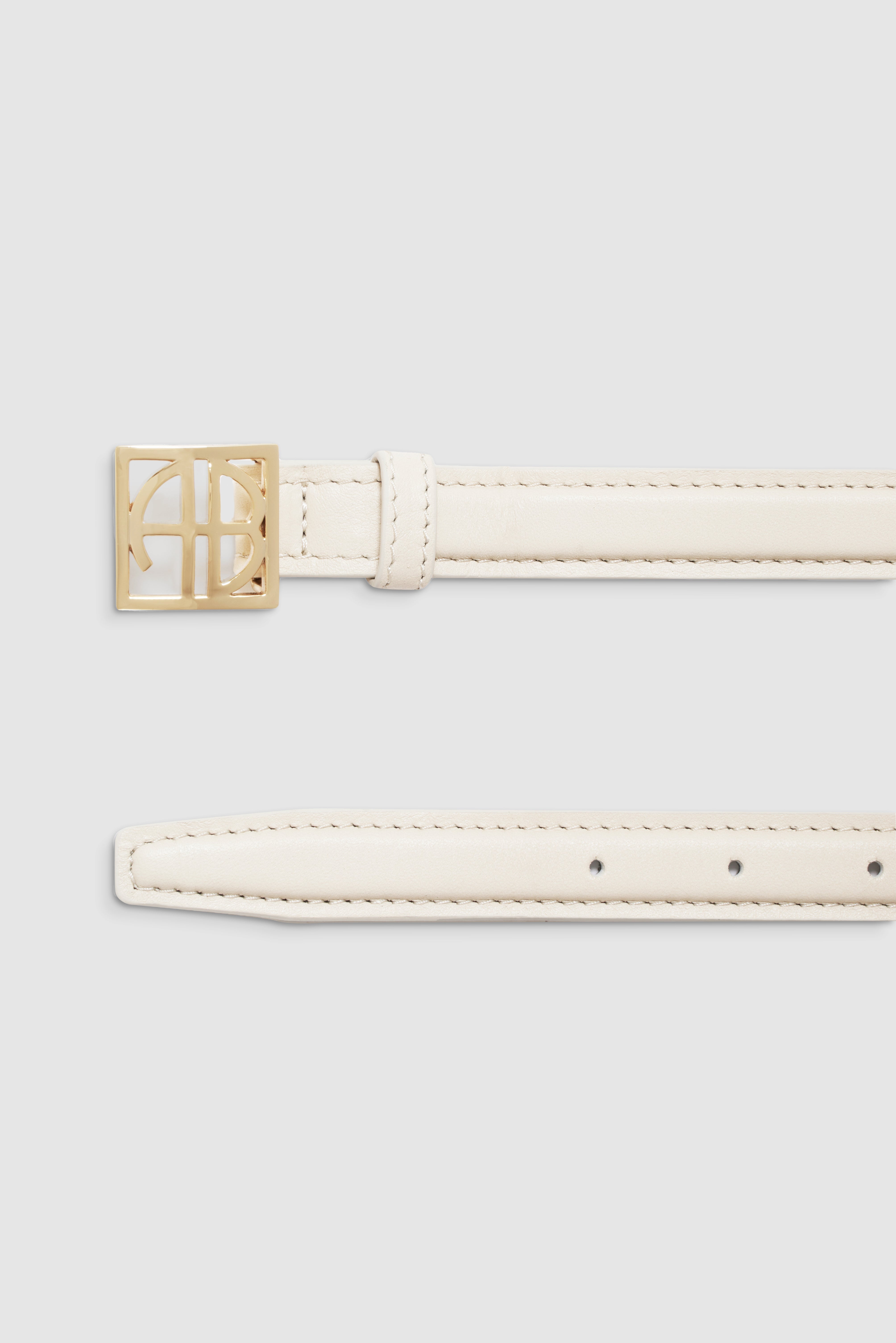 Monogram Belt - Bone And Gold - 4