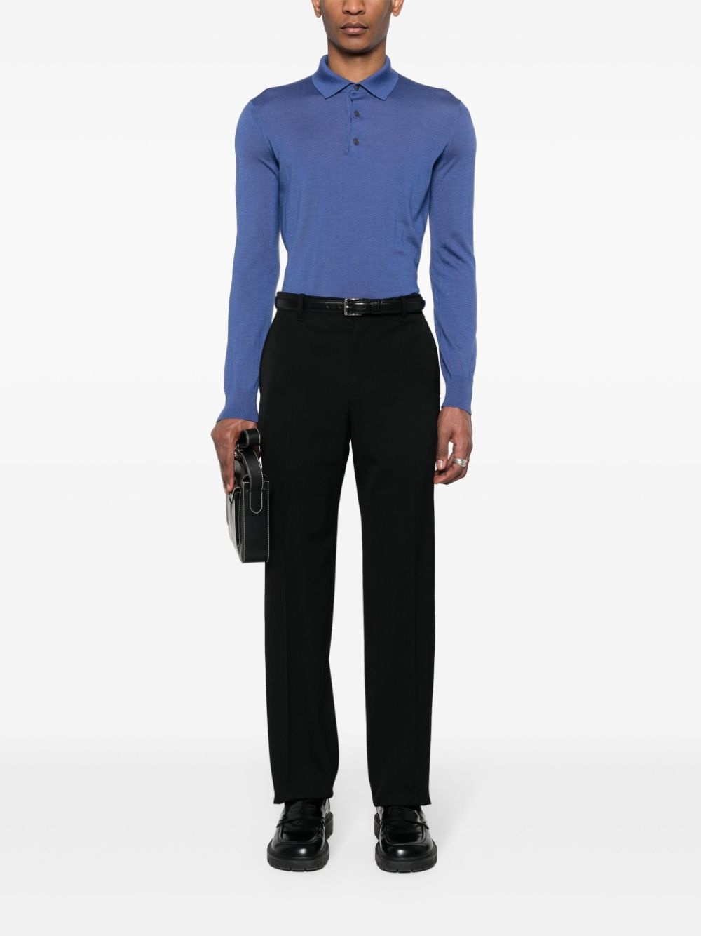 ribbed cashmere-blend polo shirt - 2