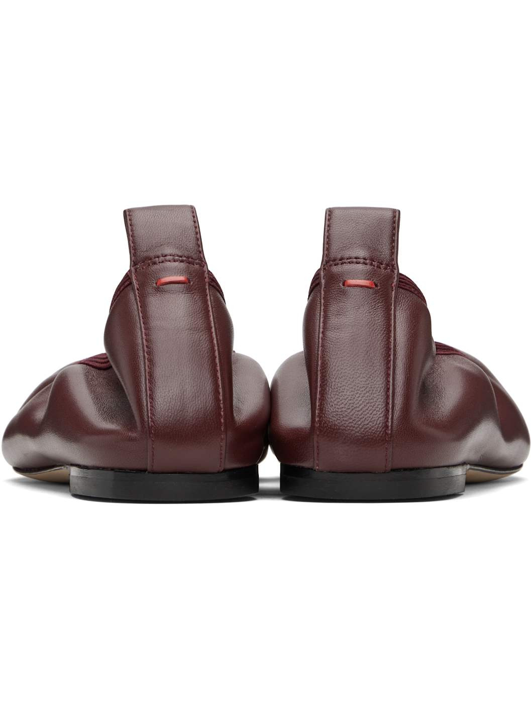 Burgundy Nomi Ruched Ballerina Flats - 2