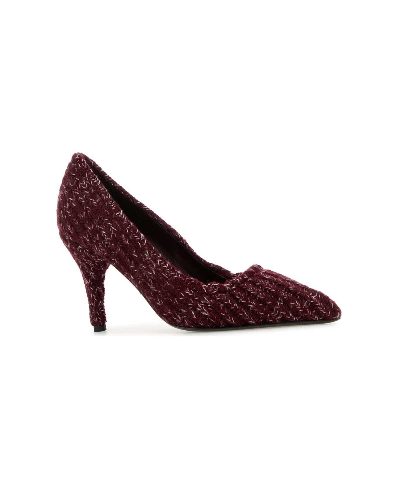 Melange Bordeaux Fabric Pumps - 2