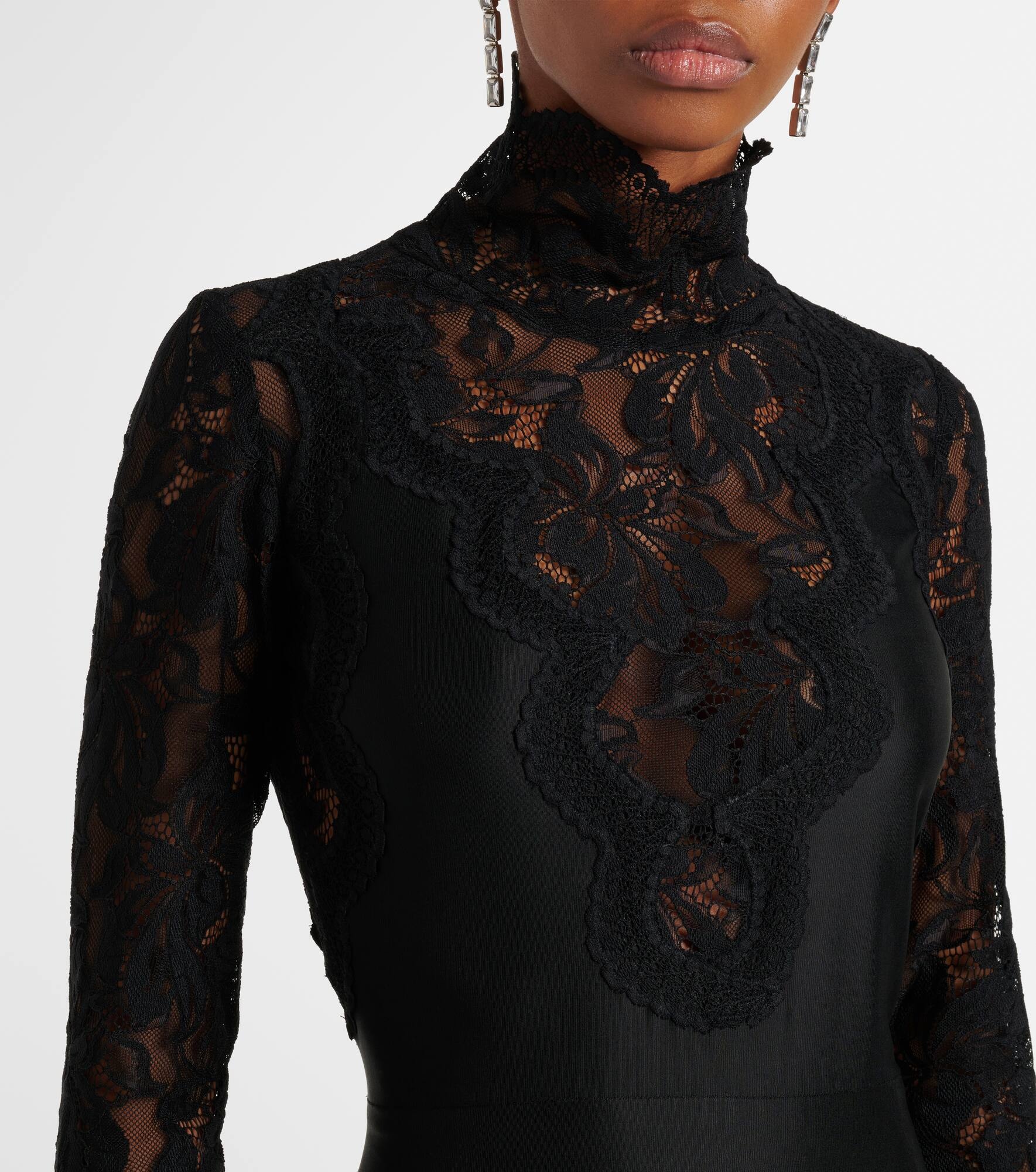Lace-trimmed maxi dress - 4