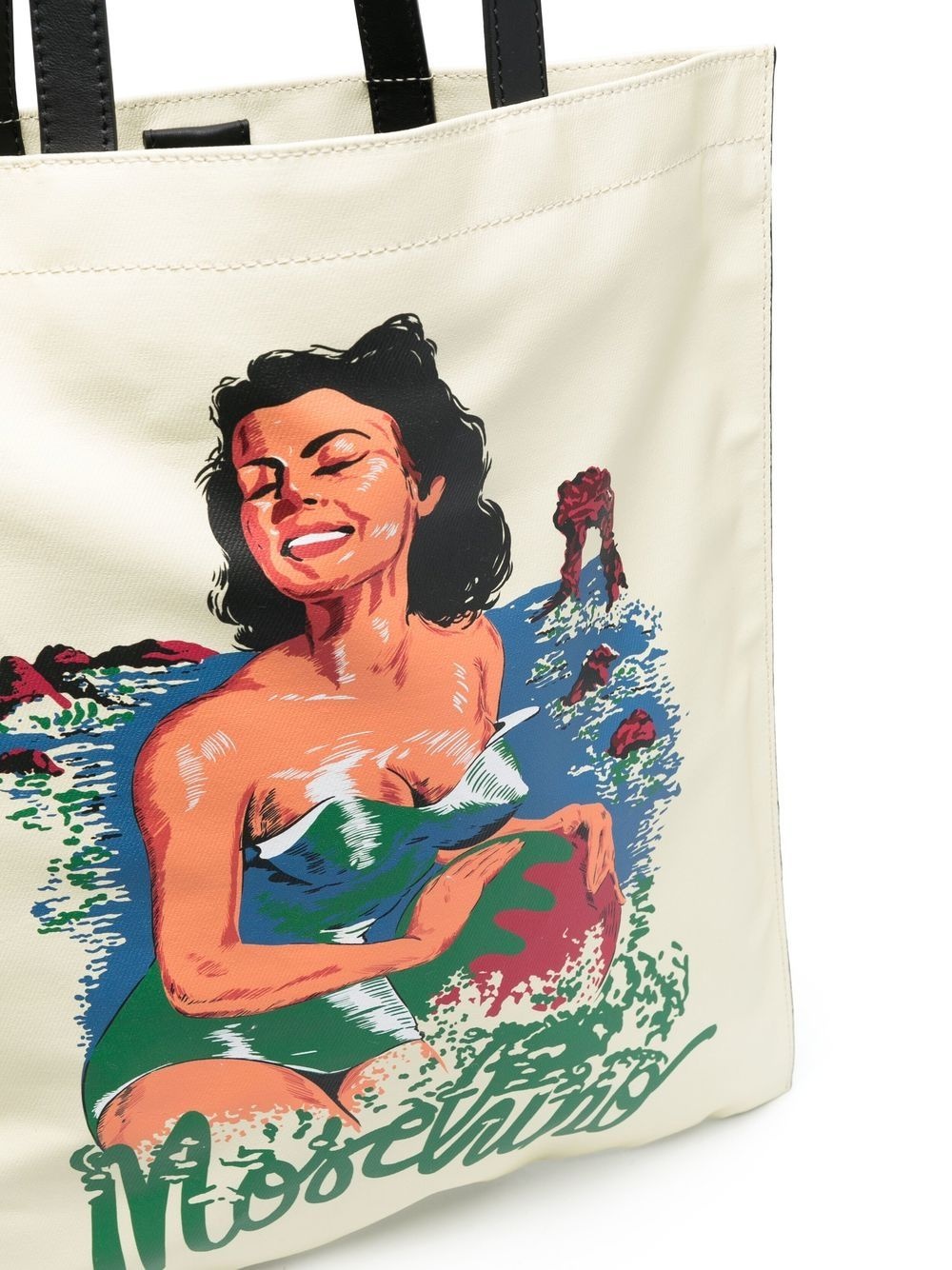 graphic-print detail tote bag - 4