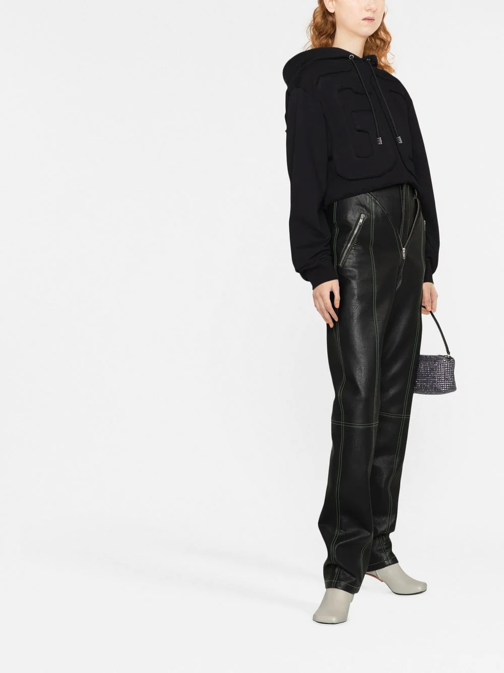 logo-patch cropped hoodie - 4