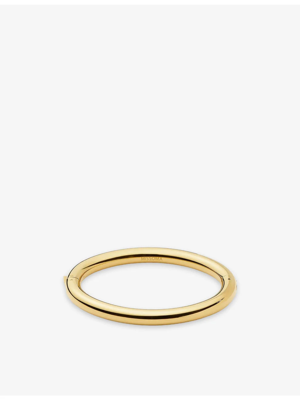 Chunky Round Hinged 18ct Gold PVD Plated Stainless-Steel Bangle - 1
