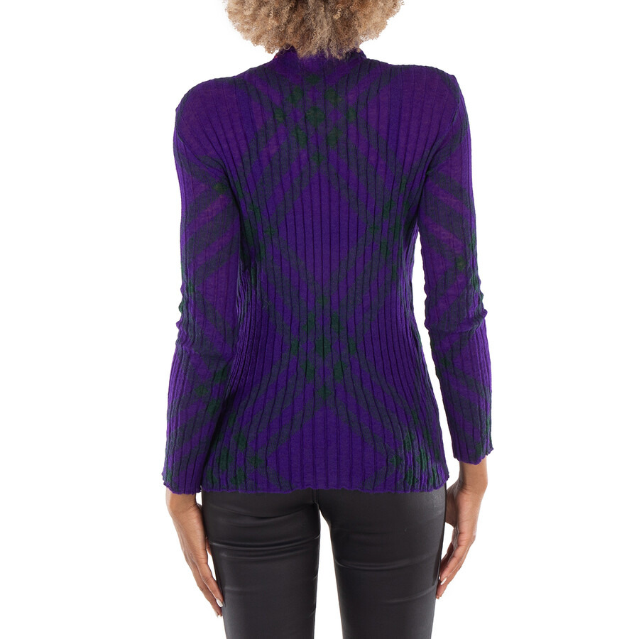 Burberry Check Pattern Long Sleeve Sweater - 3