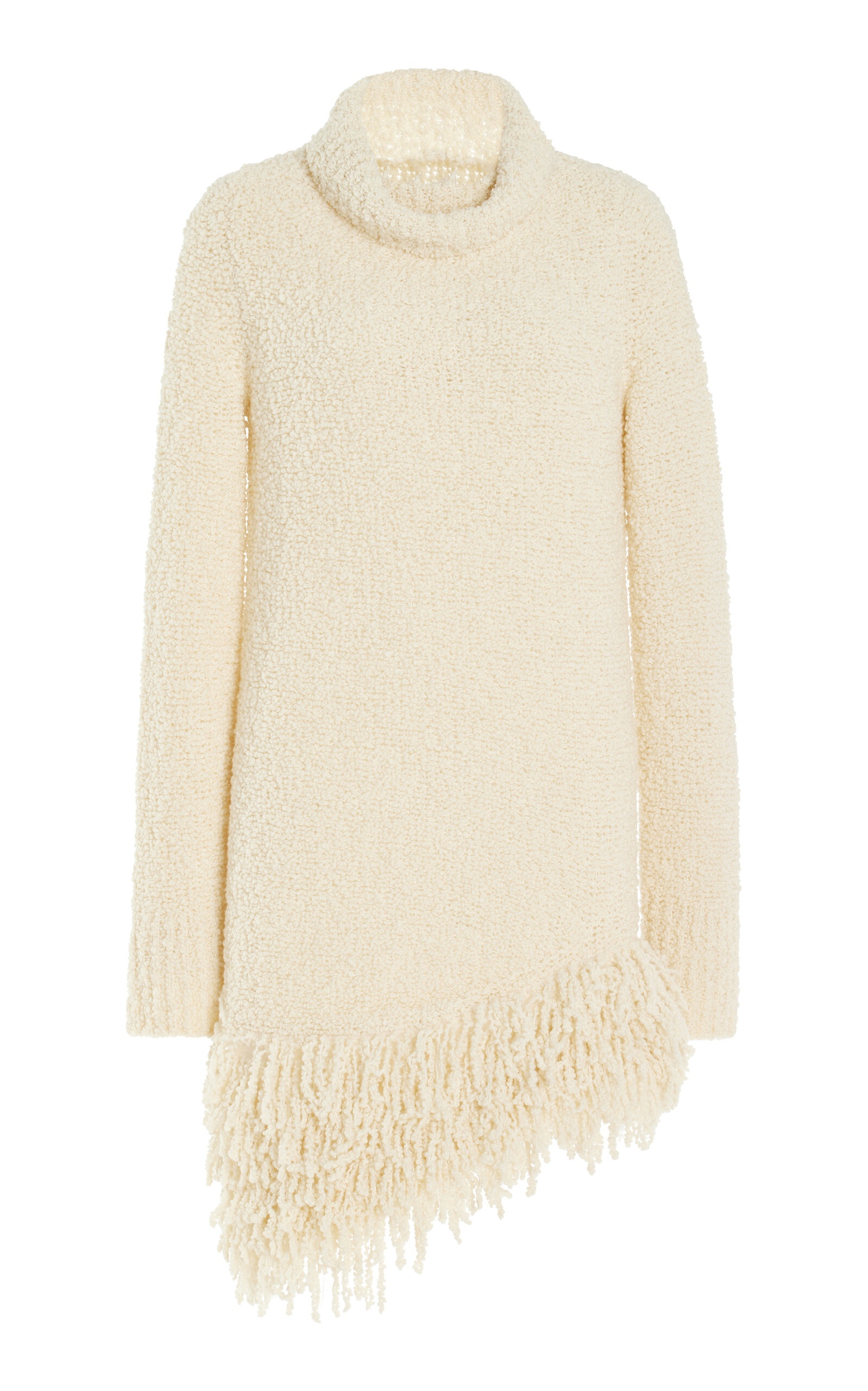 Meloe Fringed Wool-Blend Mini Dress white - 1