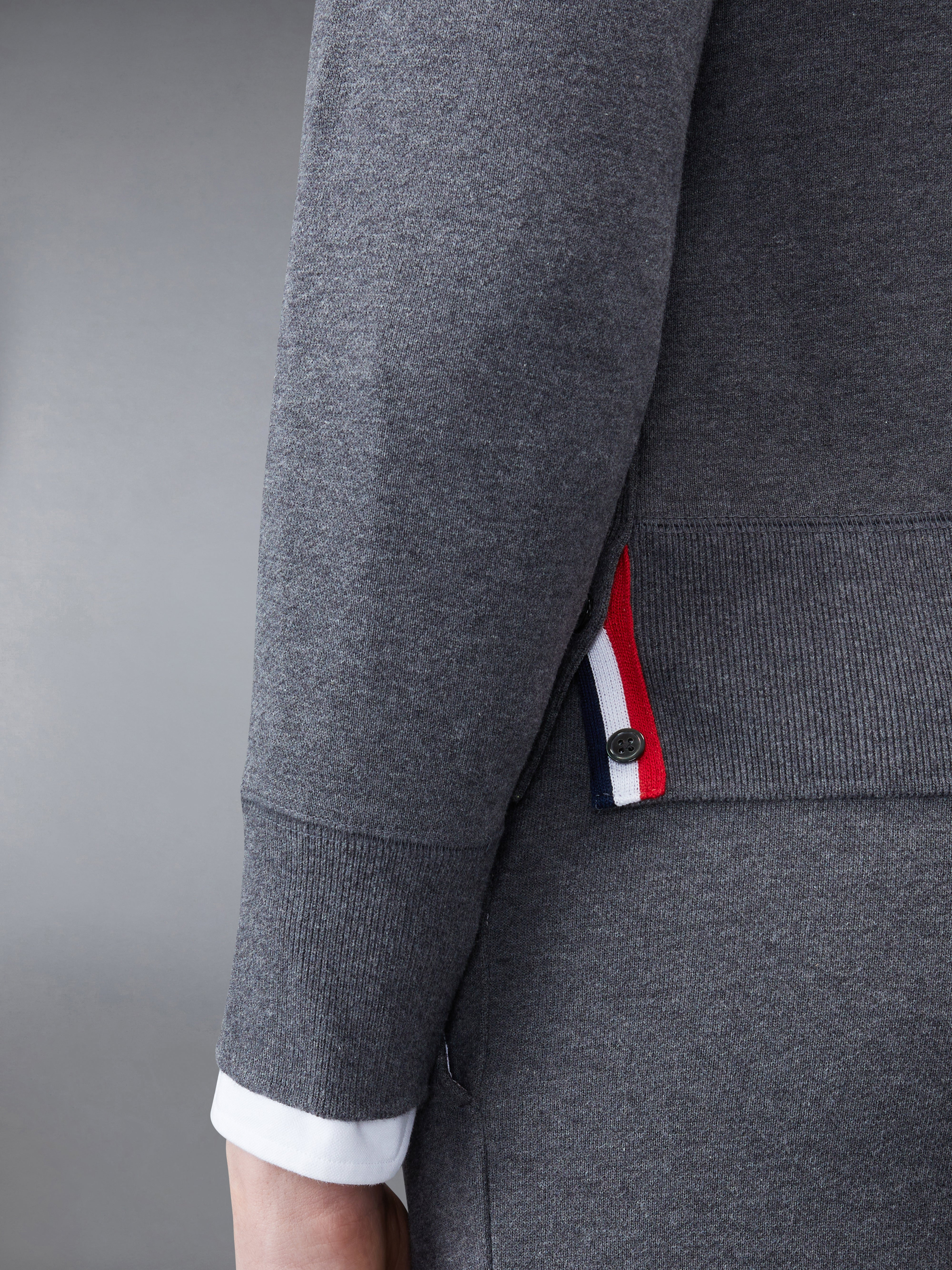 Dark Grey Loopback Jersey Knit 4-bar Crew Neck Sweatshirt - 6