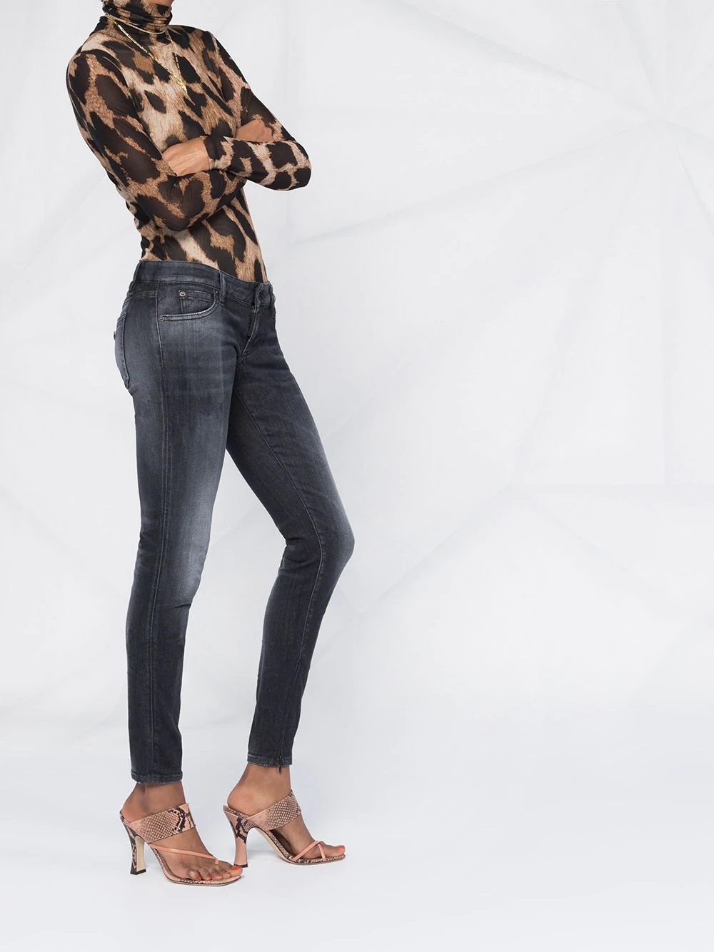 ankle zip skinny jeans - 4