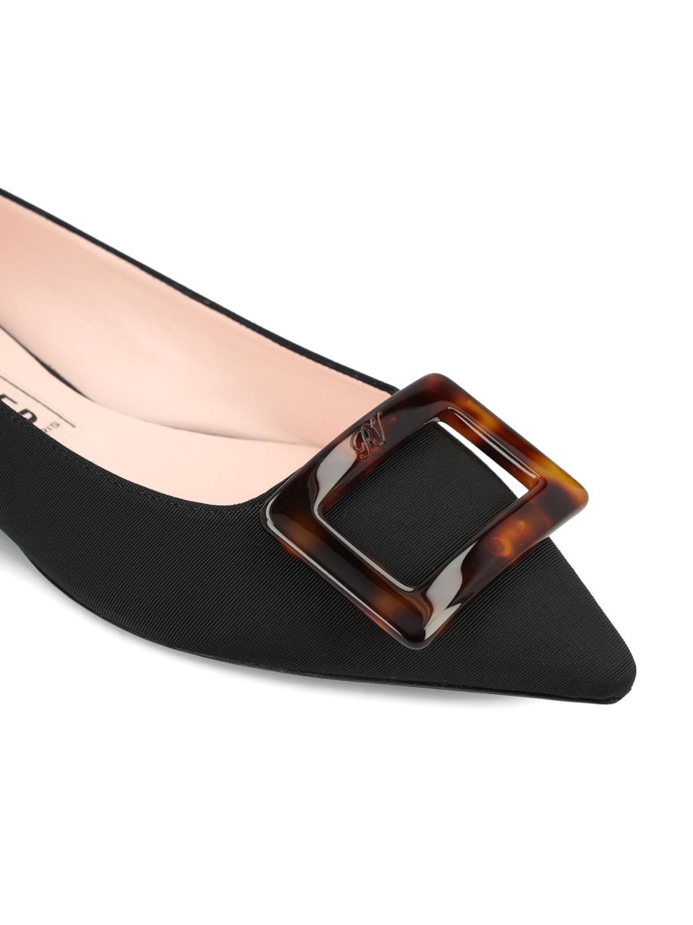 buckle-embellishment pointed-toe flat pumps - 3