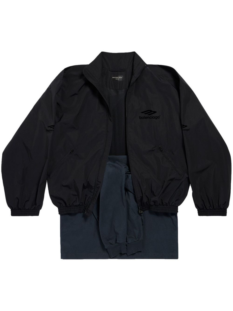 logo-print layered track jacket - 1