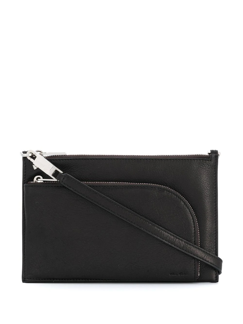 top-zip leather shoulder bag - 1