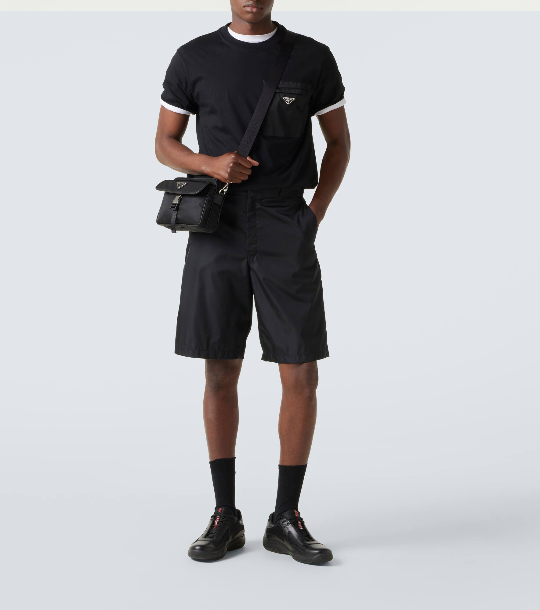Re-Nylon leather-trimmed shoulder bag - 7