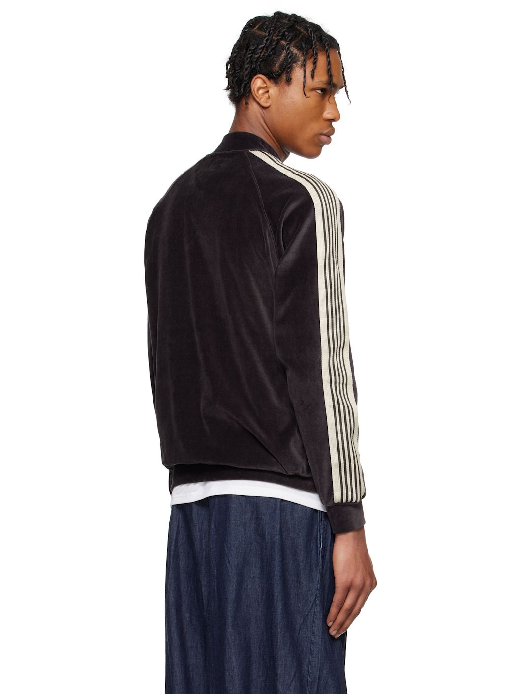 Black Rib Collar Track Jacket - 3