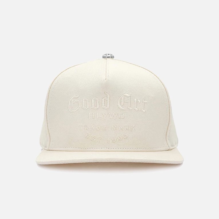 HCS-ALL-CRM GOOD ART HLYWD All Cream High Crown Snapback Cap - Cream - 3