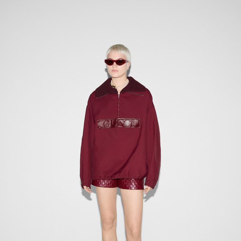 Embossed gabardine bomber jacket 3