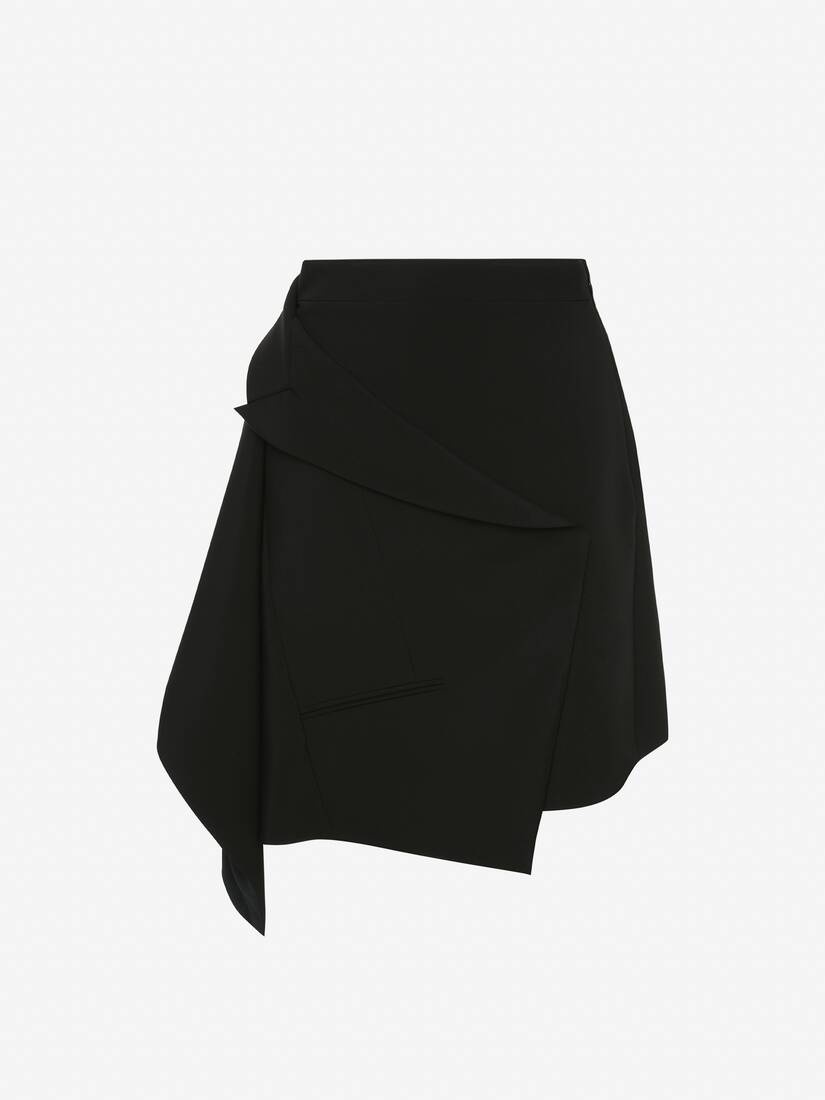 Alexander McQueen Women's Drape Tailored Mini Skirt in Black