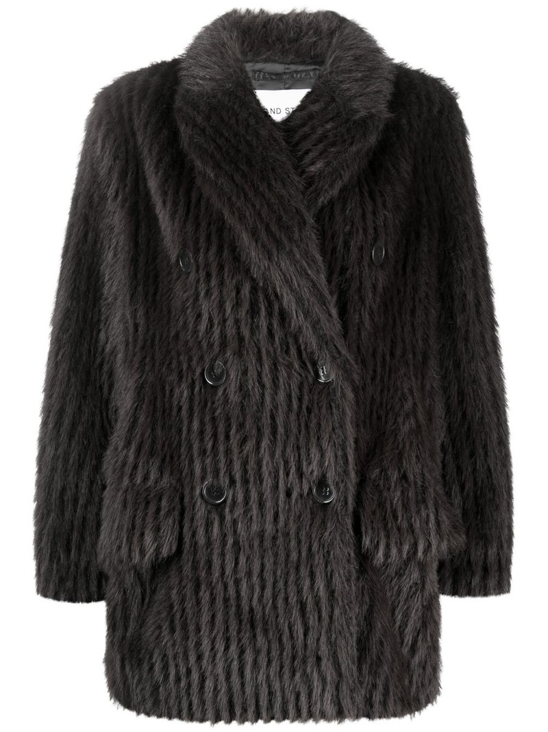 Zenni double-breasted faux-fur jacket 1