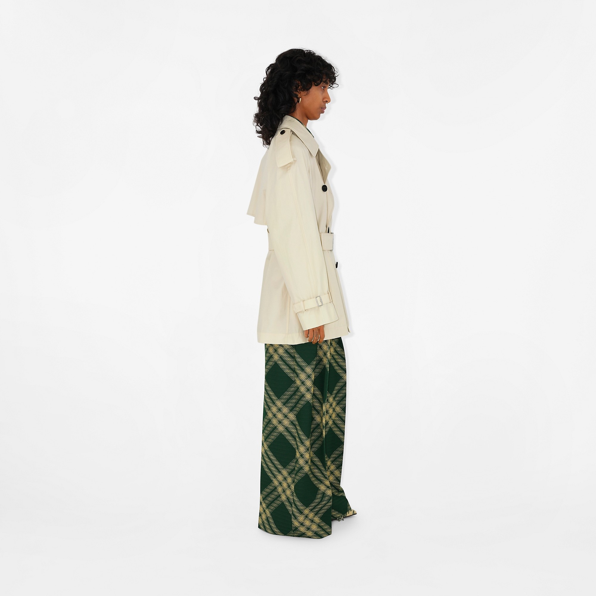 Short Gabardine Trench Coat - 3