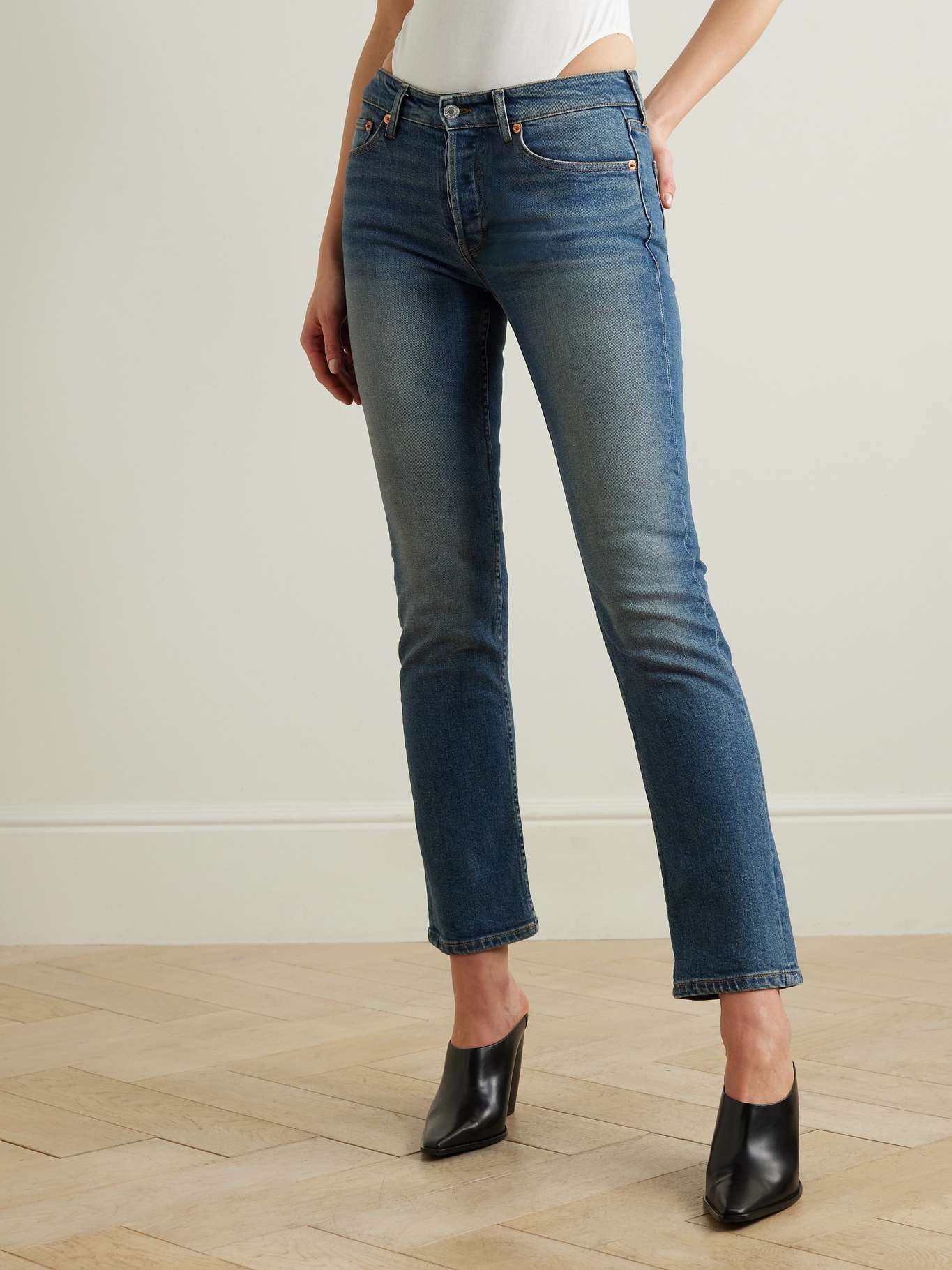 + Pamela Anderson The Anderson mid-rise slim-leg jeans - 3