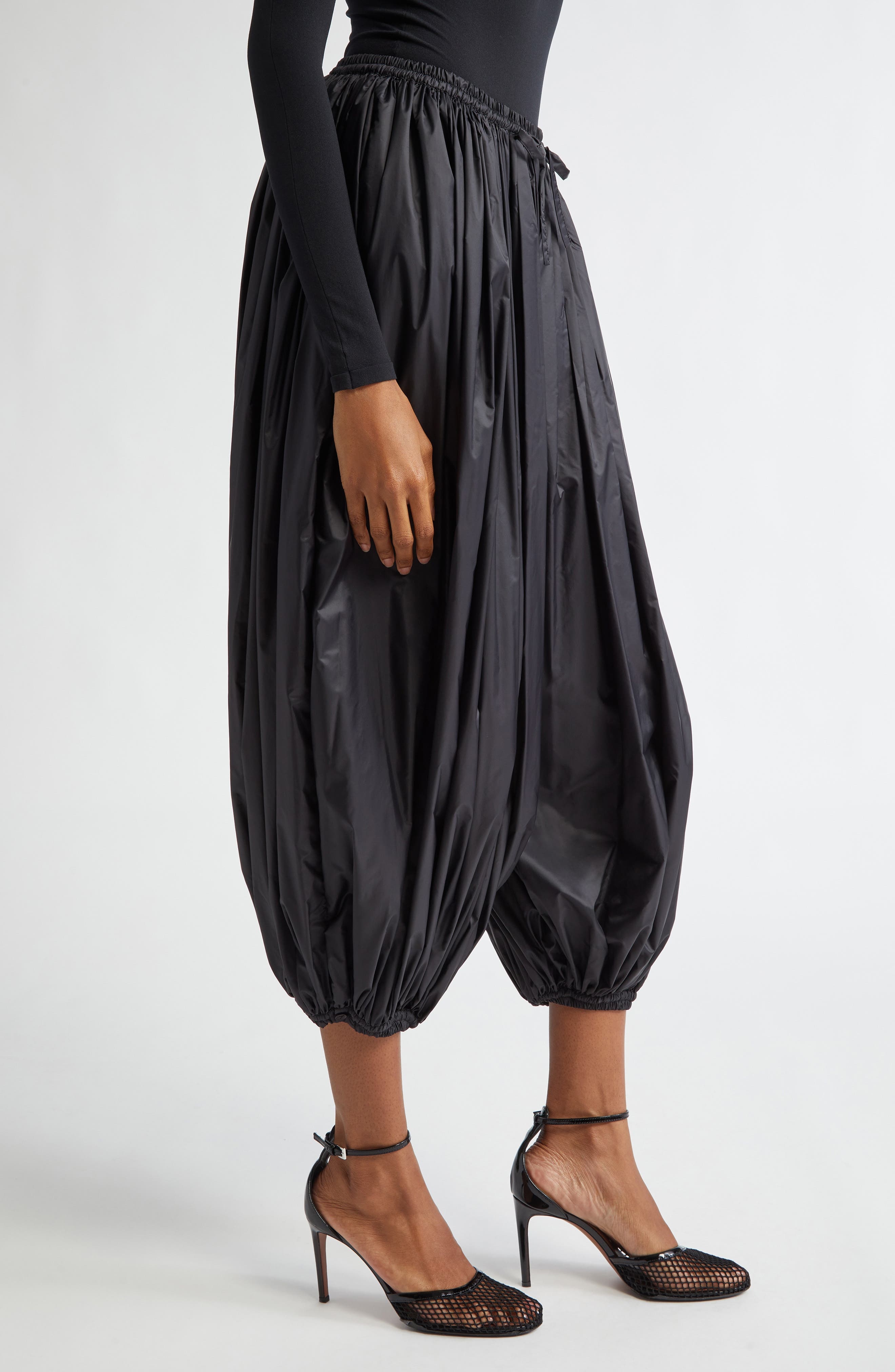 Alaïa Balloon Taffeta Pants in Noir at Nordstrom - 3