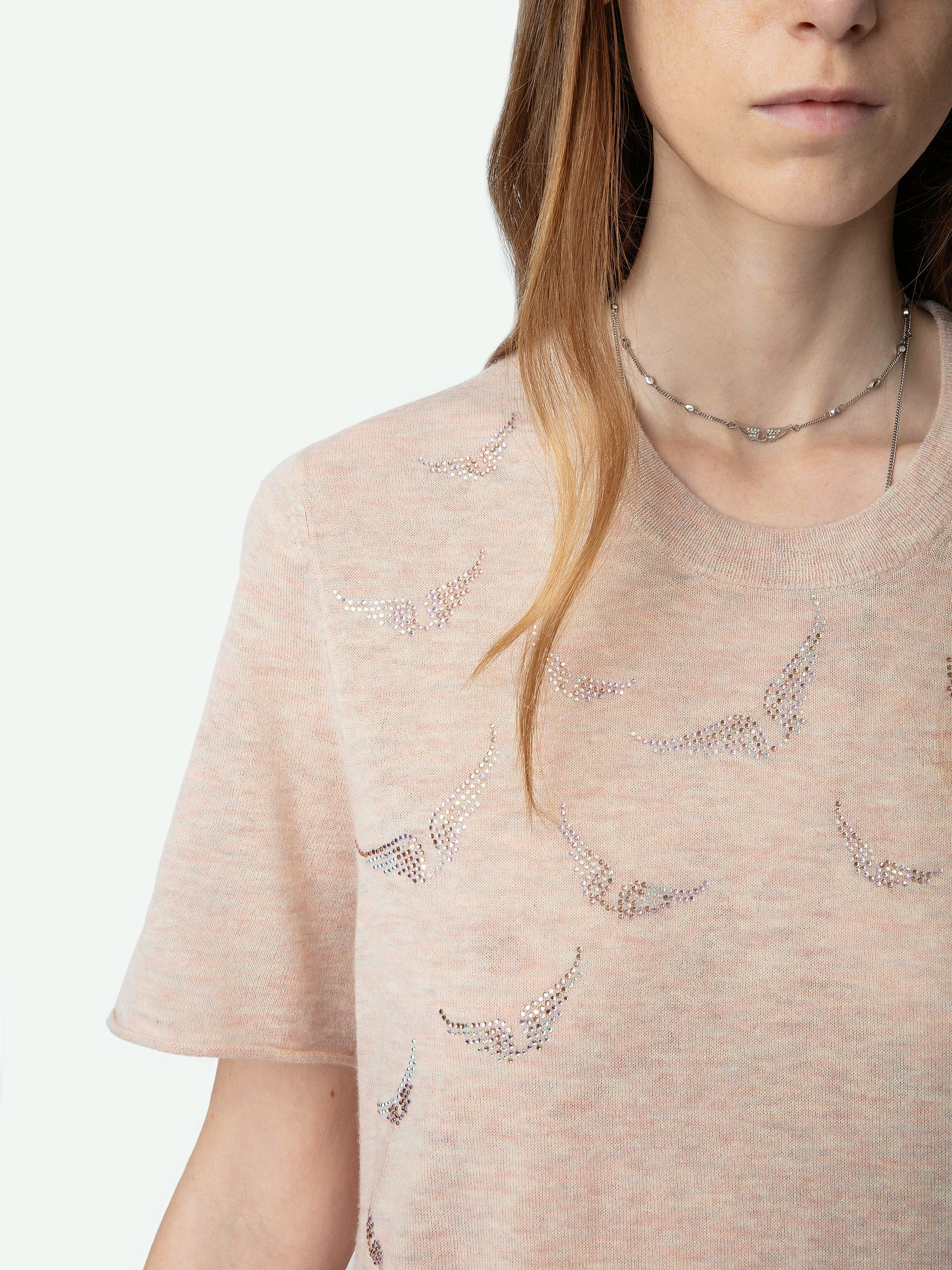 Ida Diamante Wings Cashmere Sweater - 5
