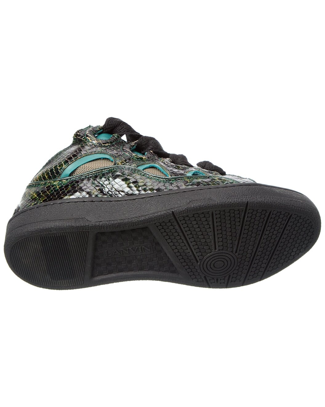 LANVIN Curb Snake-Embossed Leather Sneaker - 4