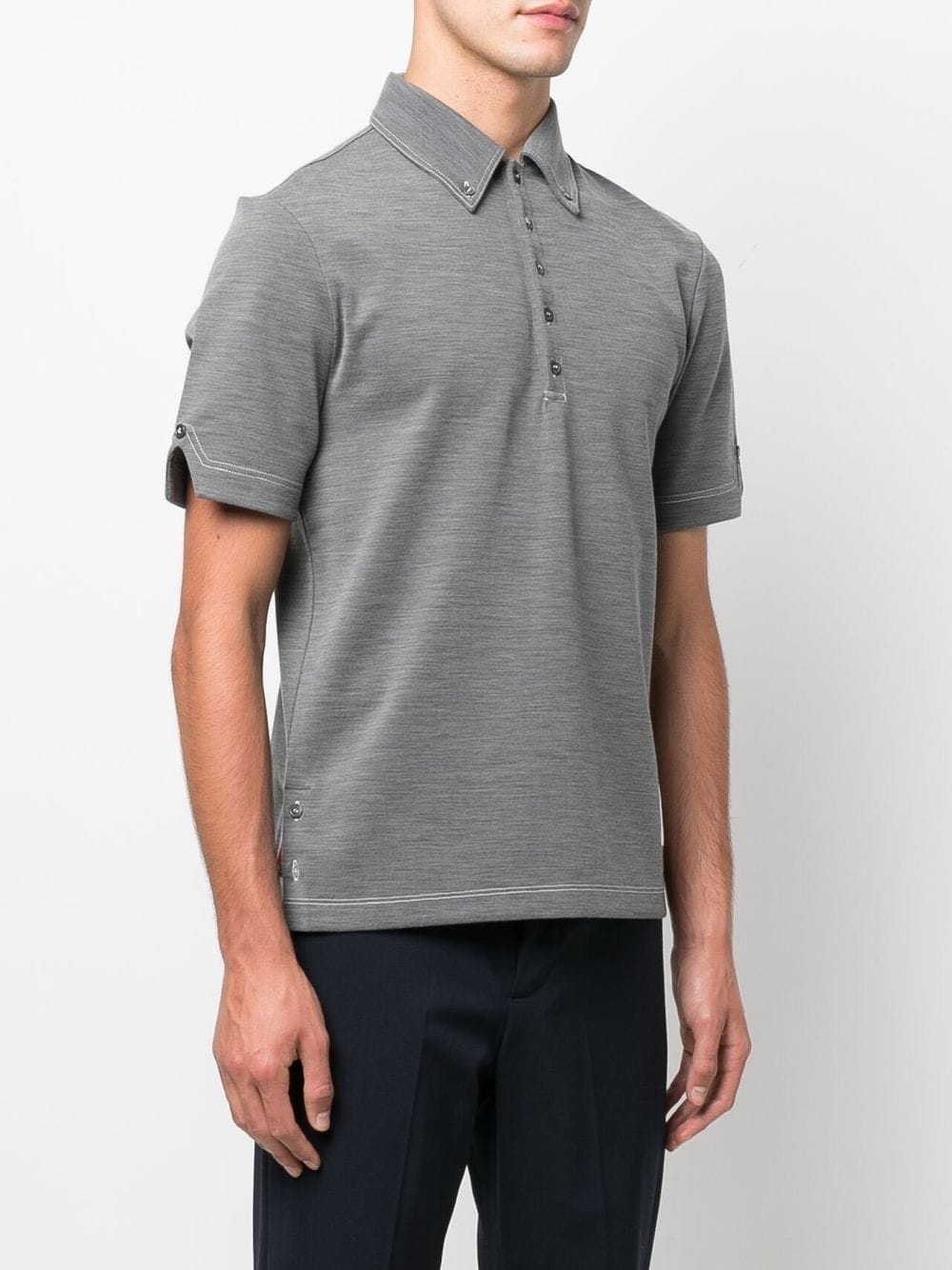 contrast-stitch polo shirt - 3