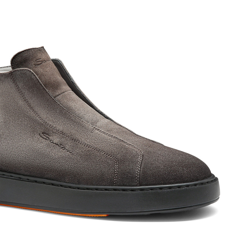 Men's grey suede slip-on sneaker 6