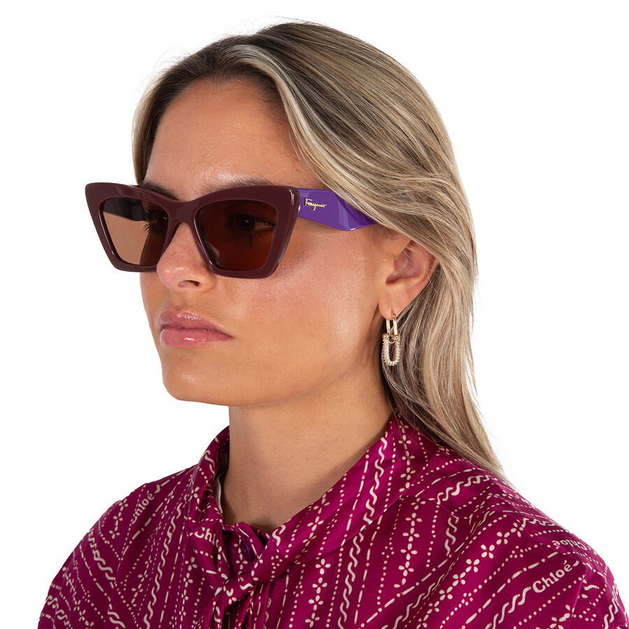 Salvatore Ferragamo Pink Cat Eye Ladies Sunglasses SF929S 209 55 - 2