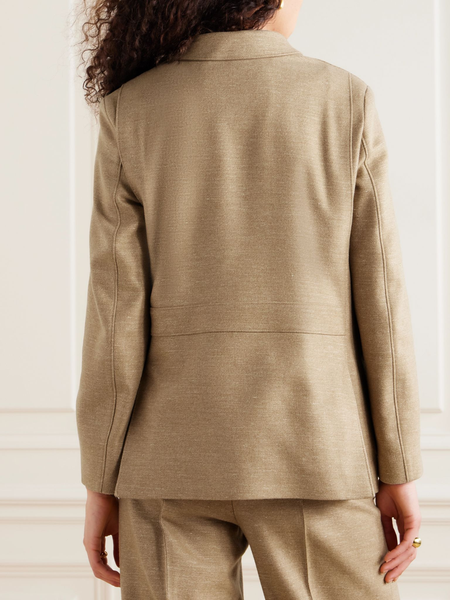 Roadster suede-trimmed cotton-twill jacket Sand - 3