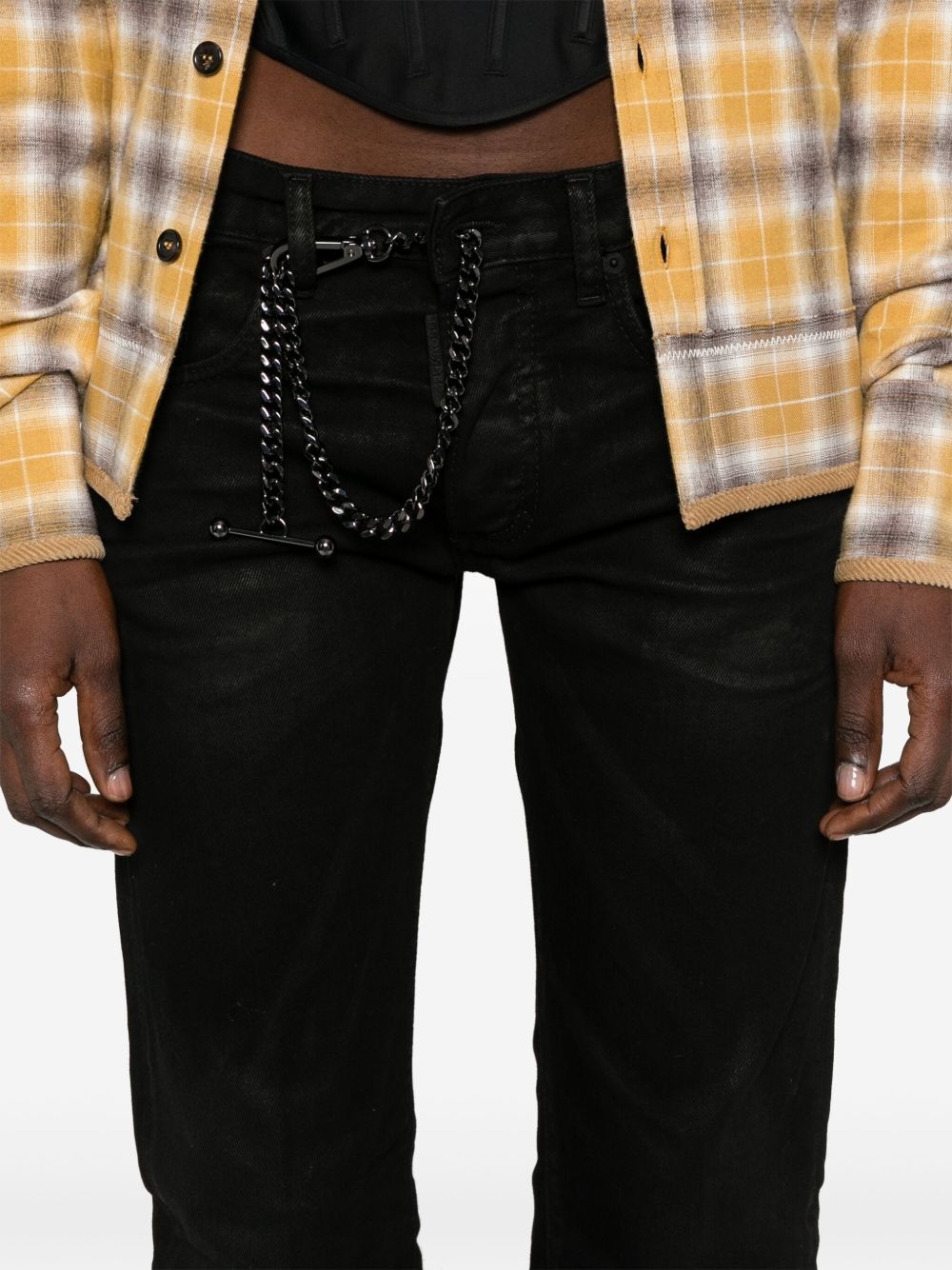 chain-detailed jeans - 5