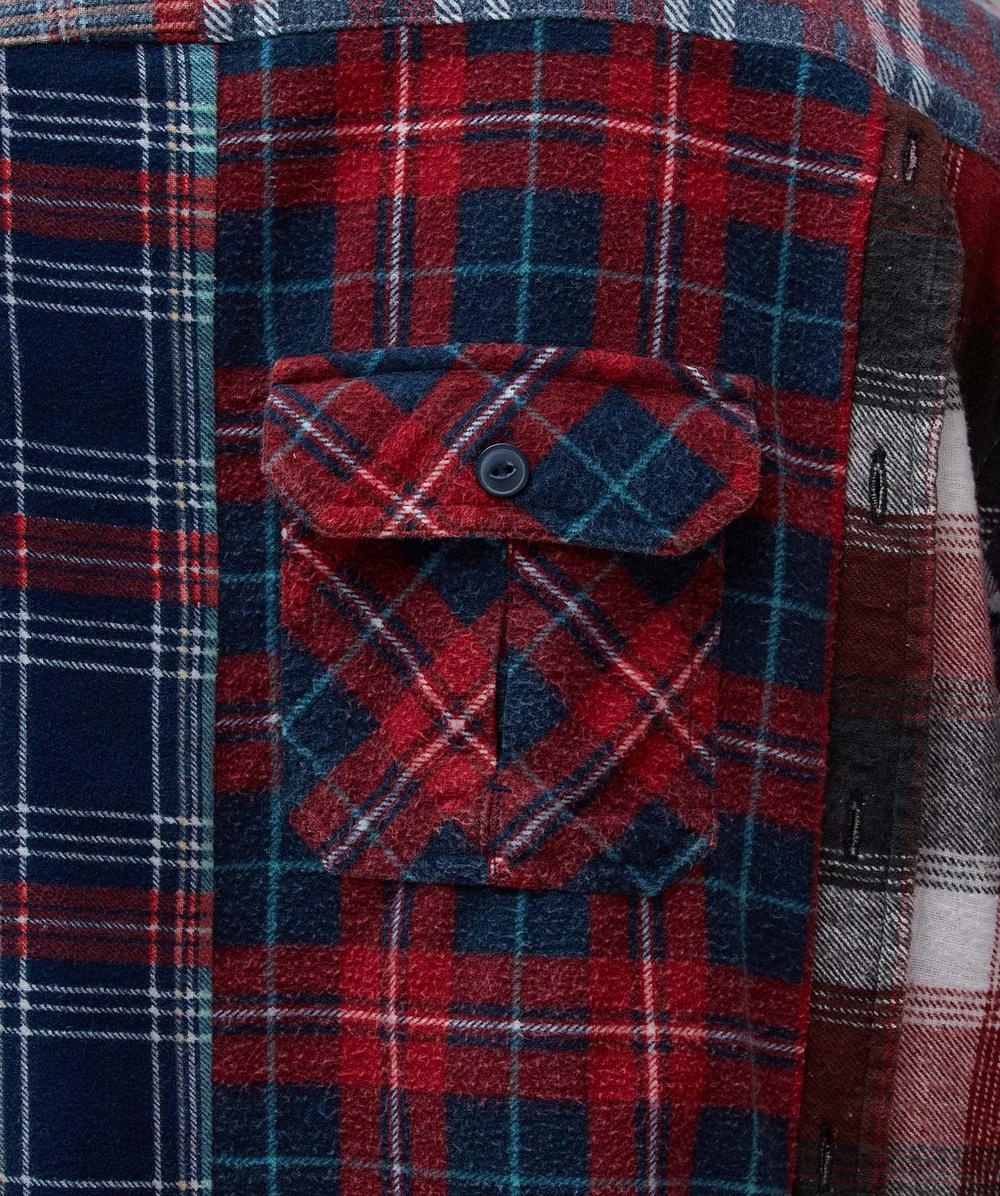 Straight hem flannel shirt - 7