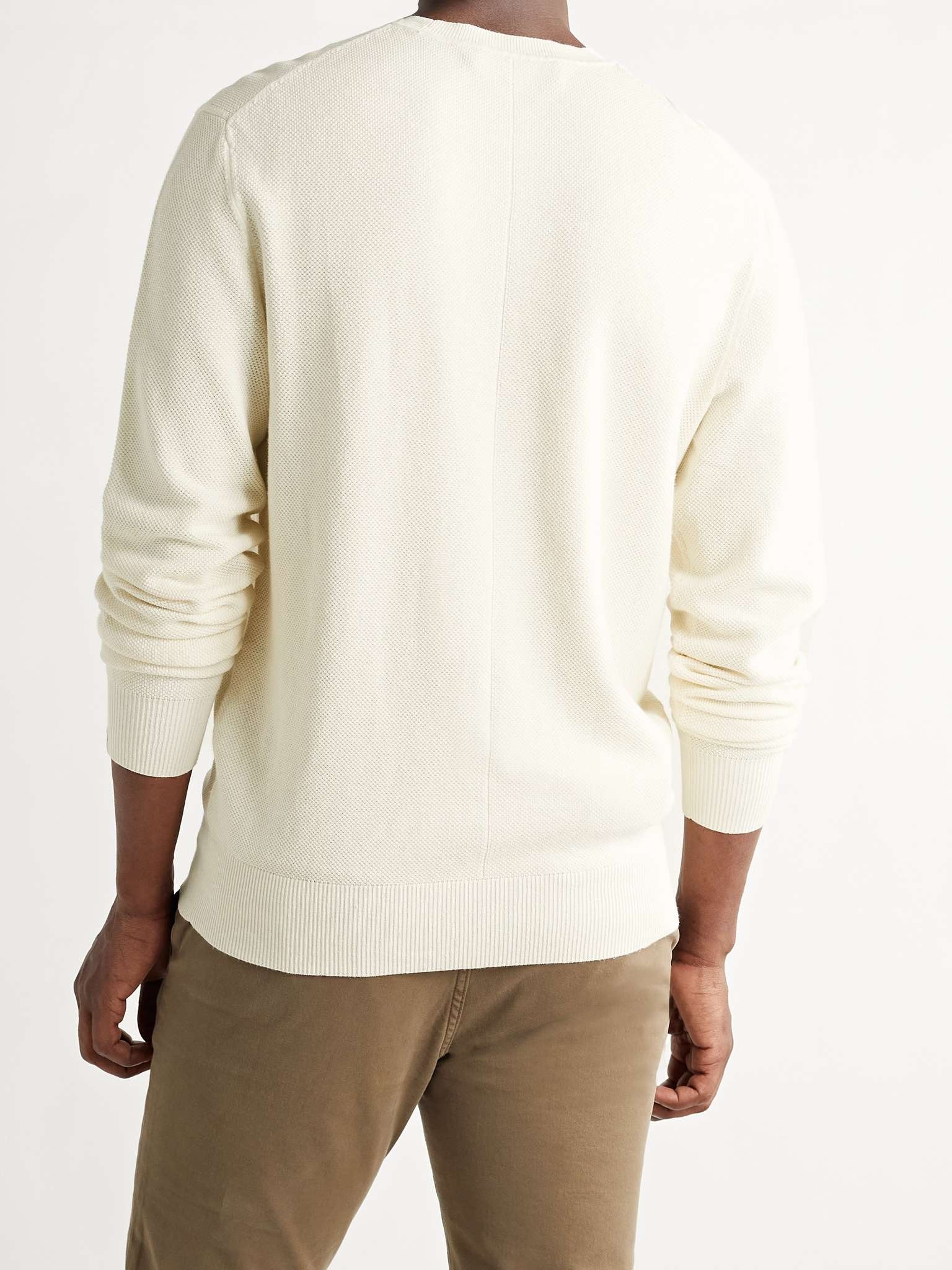 Cotton and Hemp-Blend Piqué Sweater - 4