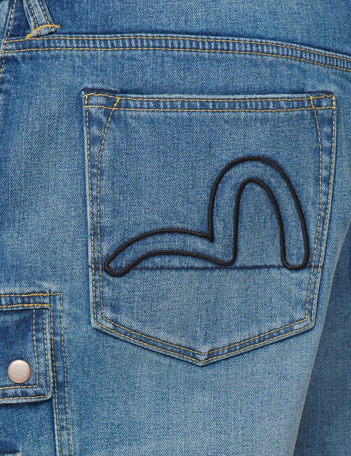 CARGO POCKET DENIM SHORTS - 7