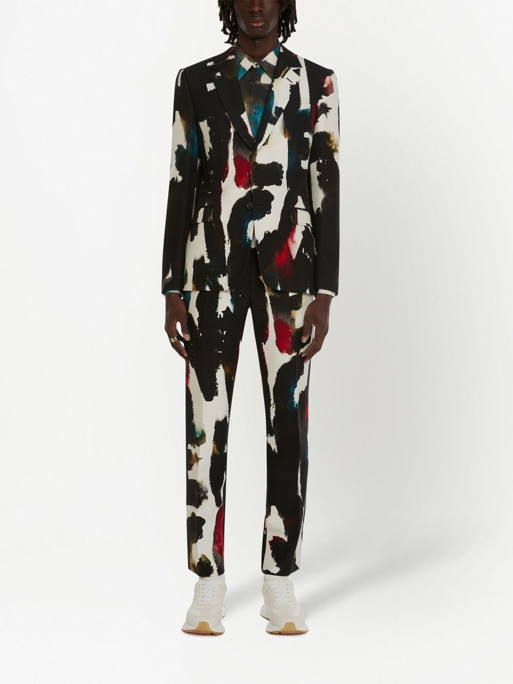 WATERCOLOUR CIGARETTE-CUT TROUSERS - 4