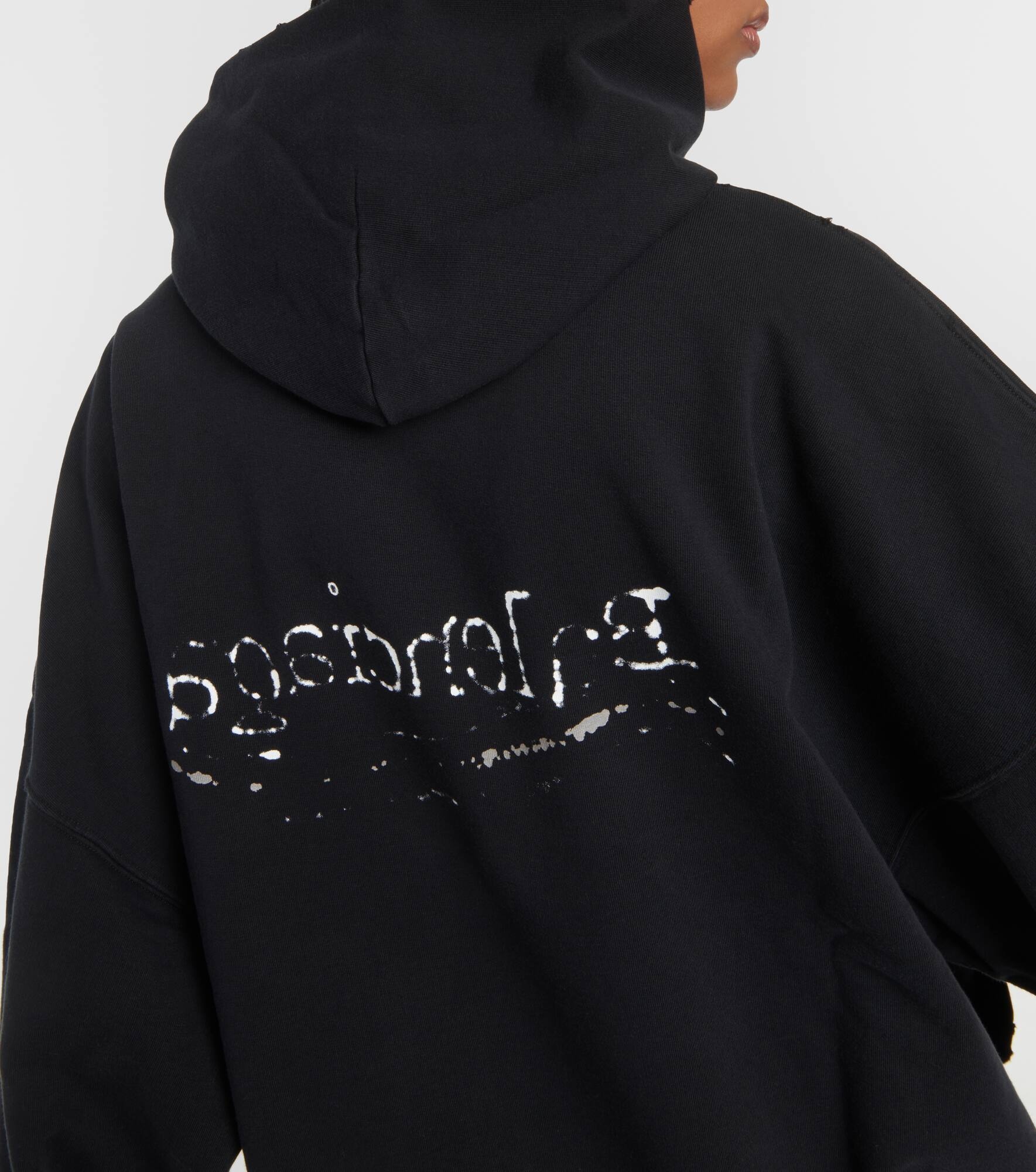 Printed cotton jersey hoodie - 5