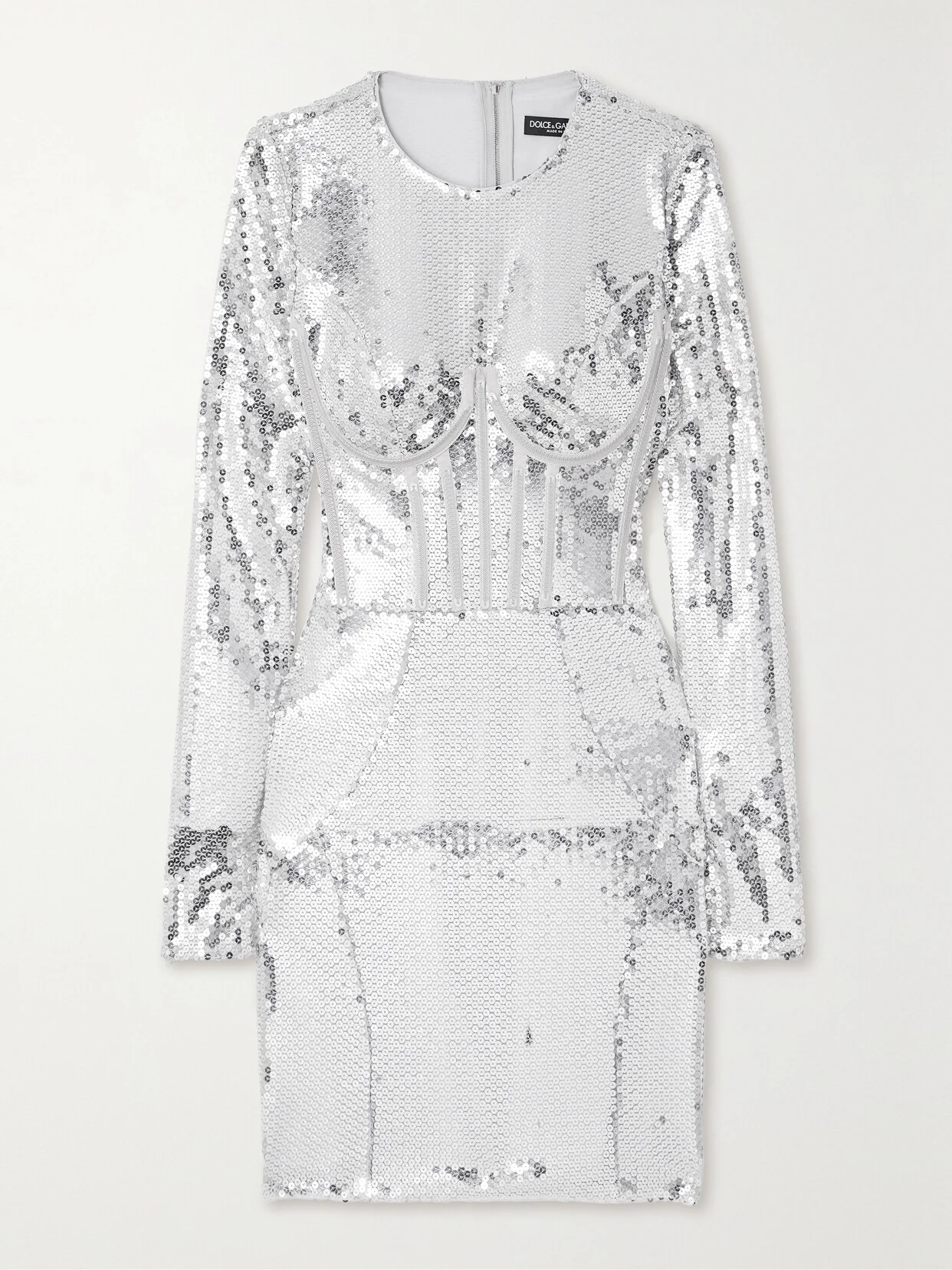 Sequined Tulle Mini Dress - 1