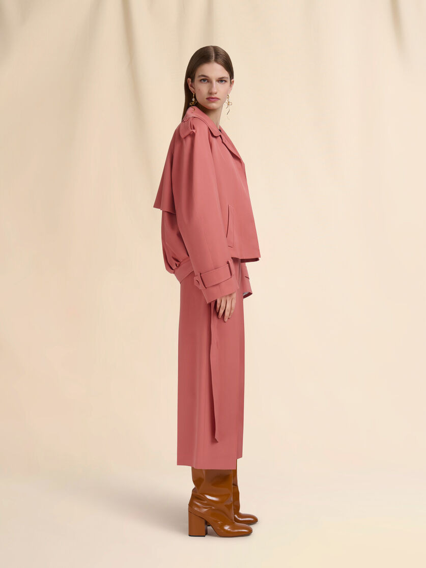 PINK WOOL CROPPED TROUSERS - 5