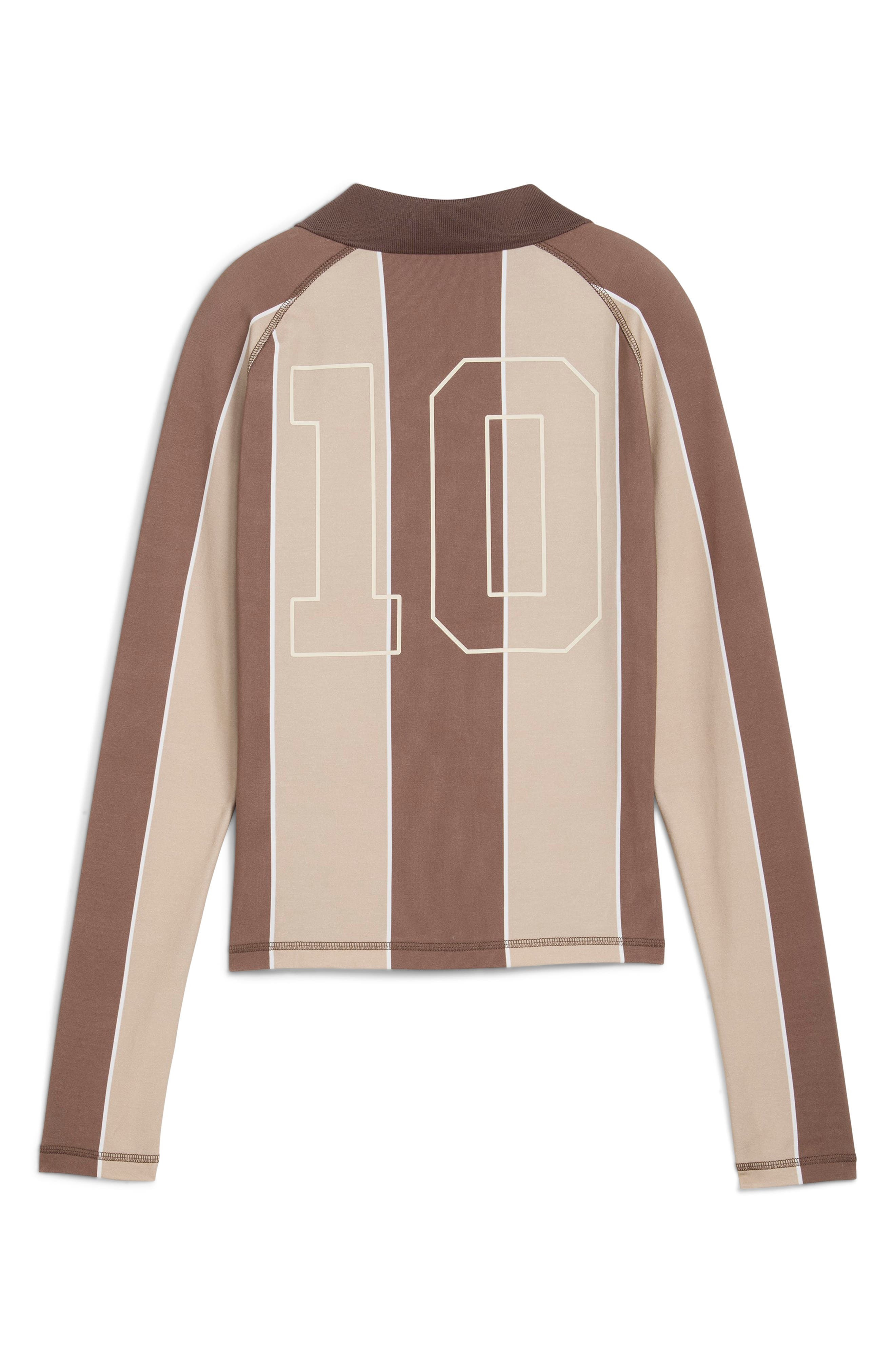 PUMA x KidSuper Long Sleeve Cotton Goalie Jersey in Flat Bronze at Nordstrom - 6