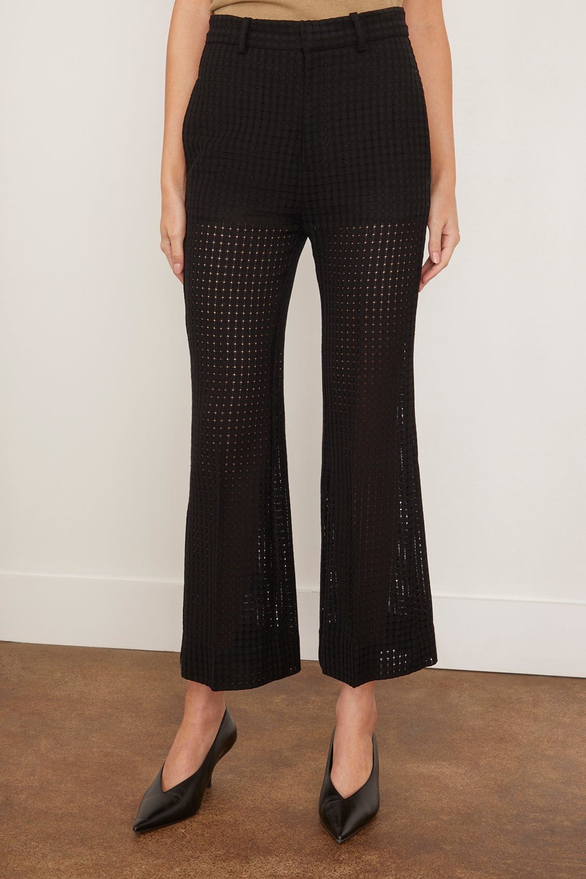 Credo Check Cropped Trouser in Black - 3