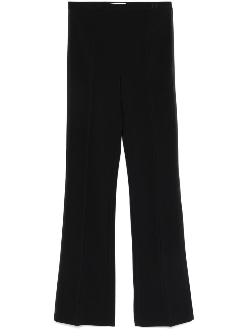 satin-trim crepe trousers 1