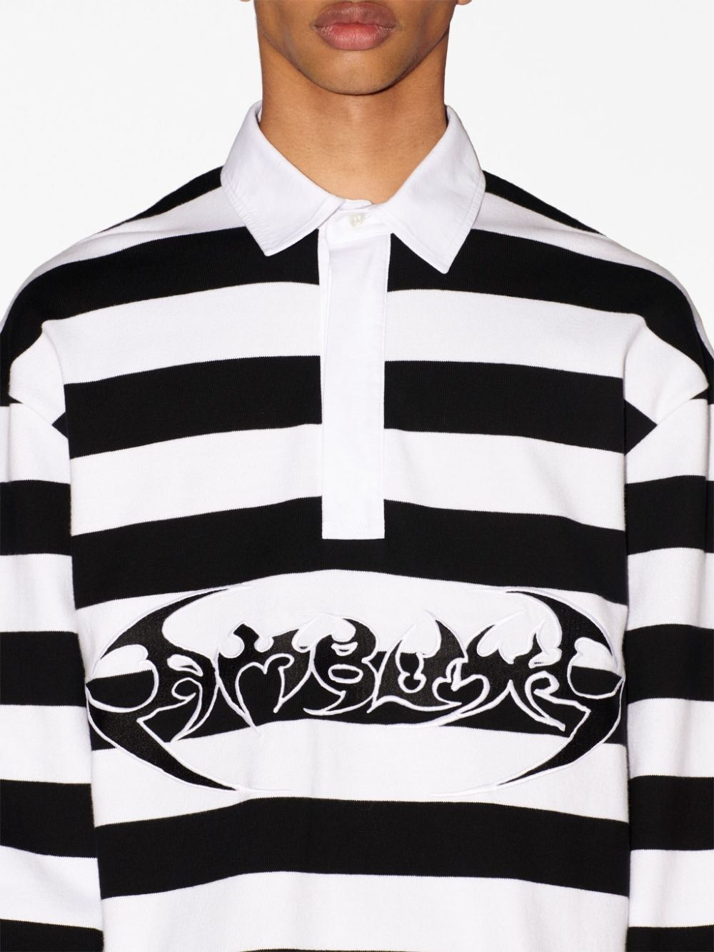 logo-print striped polo shirt - 6