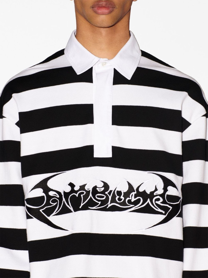 logo-print striped polo shirt 6