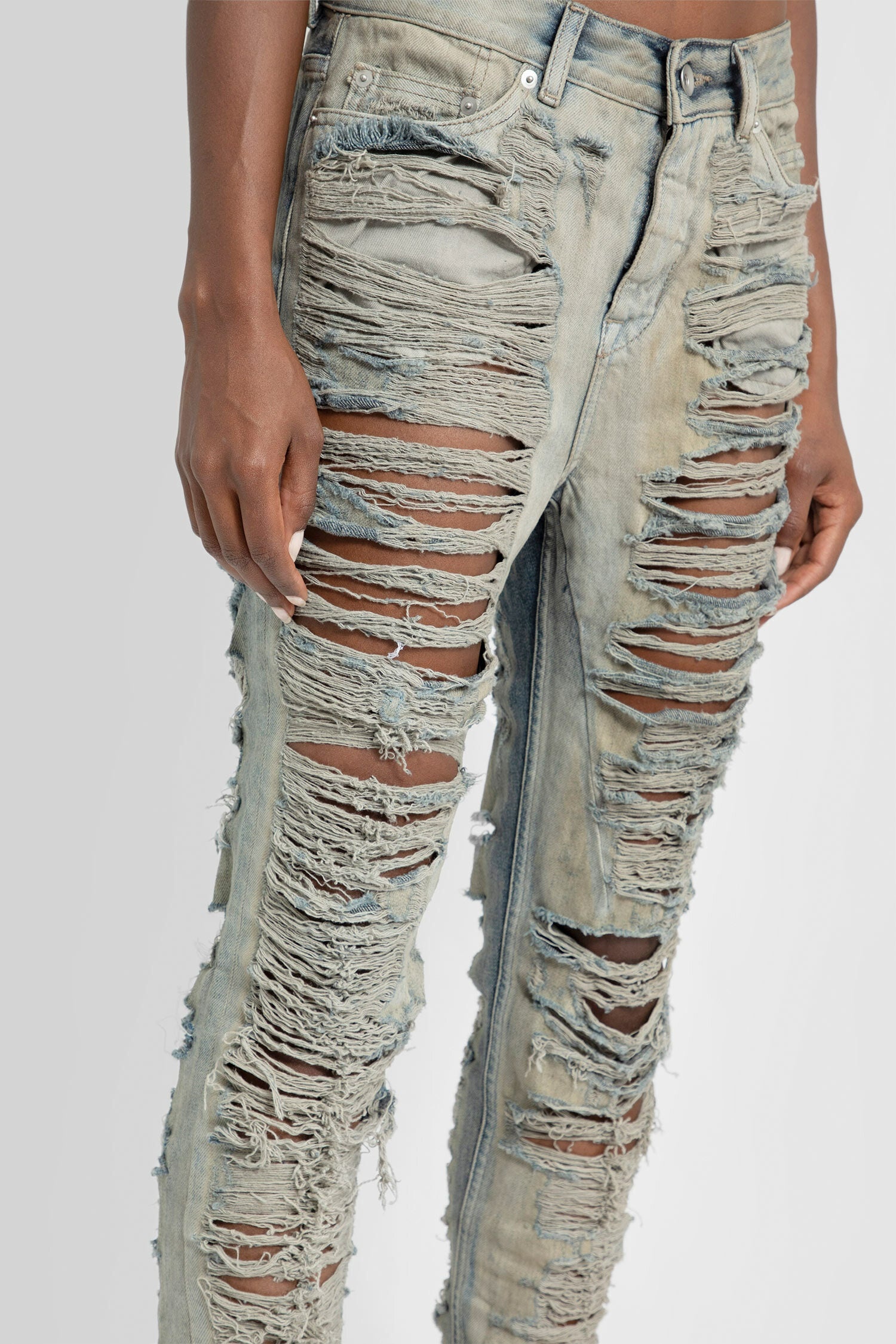 RICK OWENS WOMAN GREY JEANS - 5